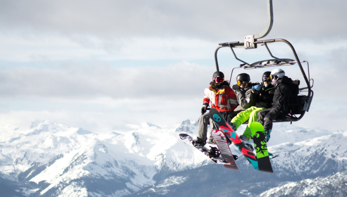 Skiing with friends